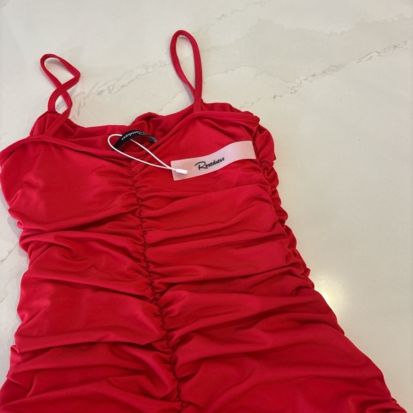 Red Ruched Dress by Rosedress - Picture 4 of 5